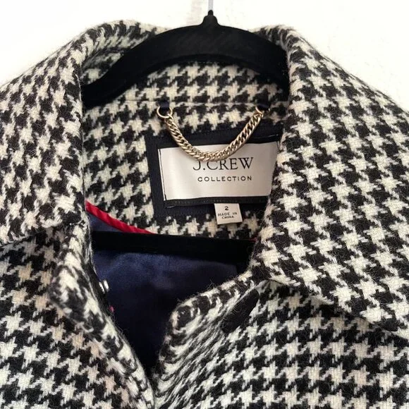 J. Crew Collection Car Coat in Houndstooth English Wool - Picture 6 of 7